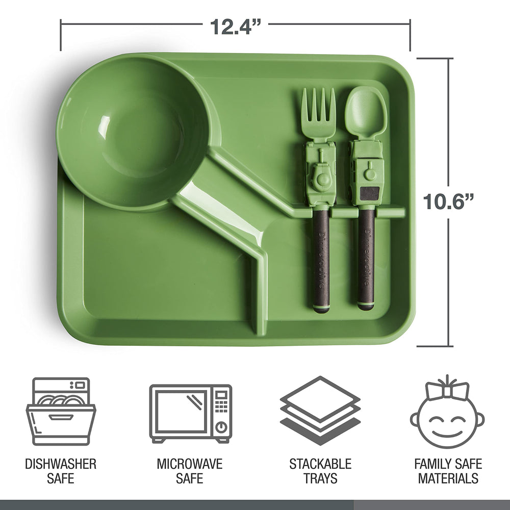 Dinneractive Army dishwasher-safe design simplifies cleanup.