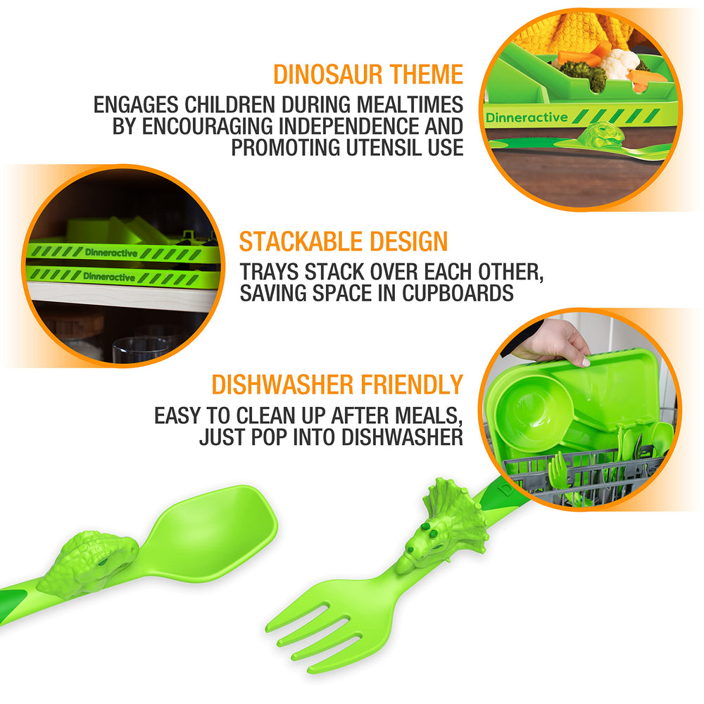 Dinneractive divided plate closeup highlighting zones and ramp