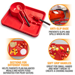 Dinneractive firefighter kid dining set visualization supports independent eating at mealtime.