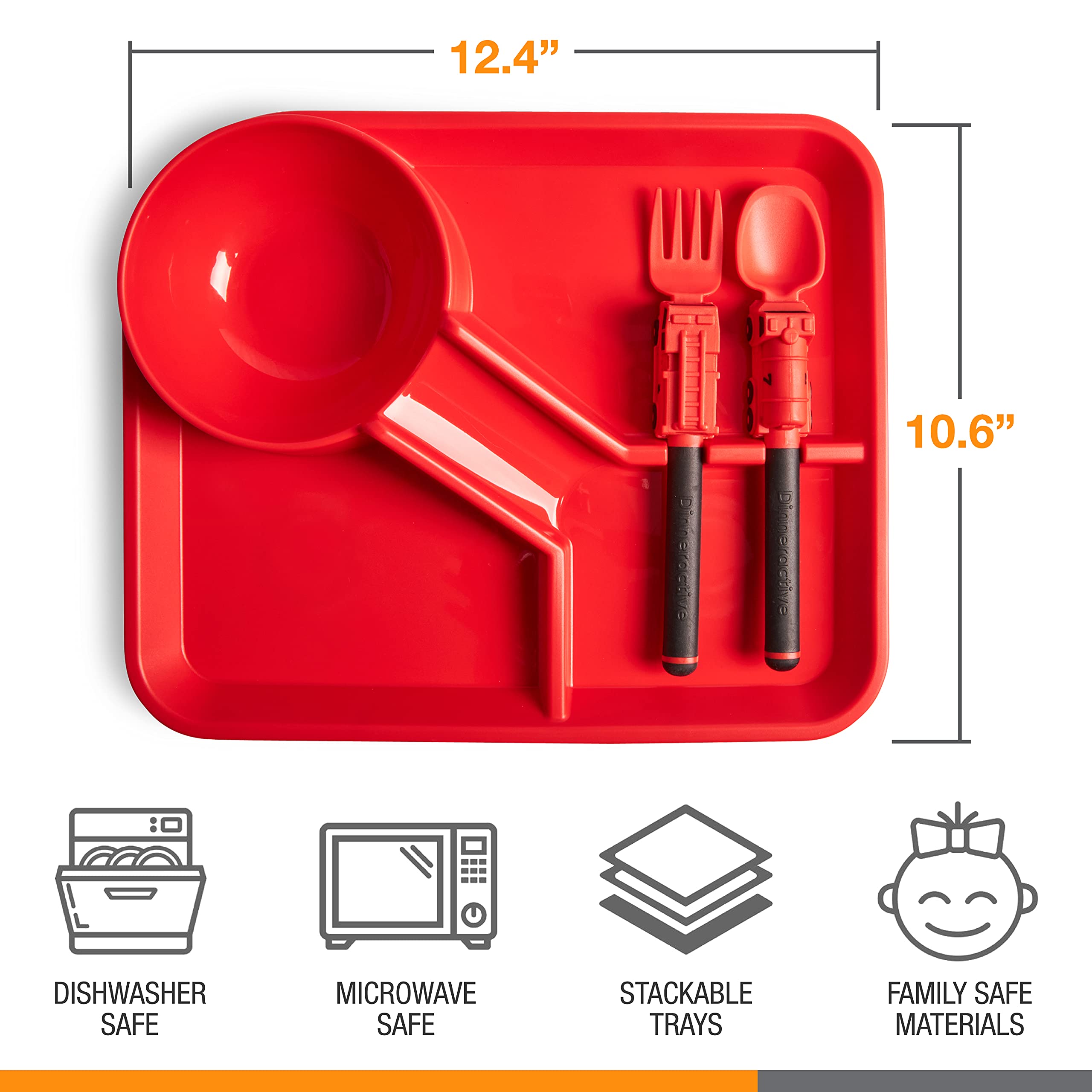 Dinneractive firefighter theme adds fun to meals and encourages imaginative play.