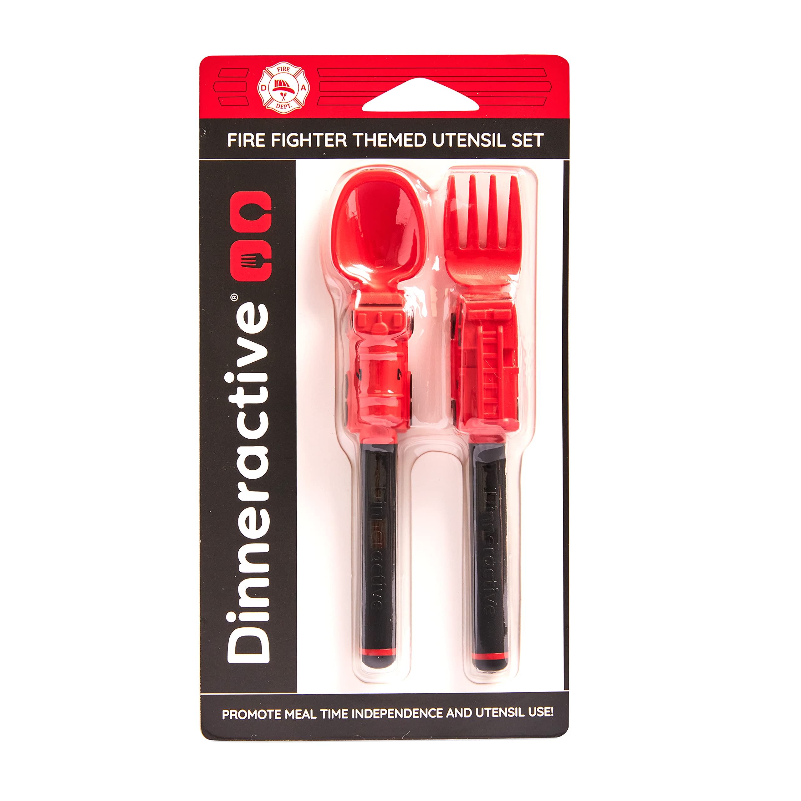 Dinneractive firefighter utensil set promotes independent eating at meals