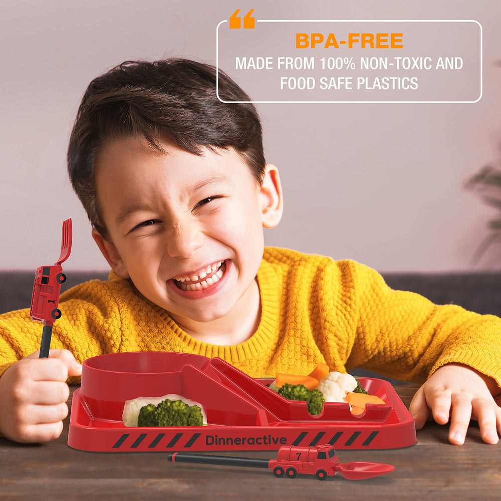 Dinneractive soft grip handles fit little hands for easy use