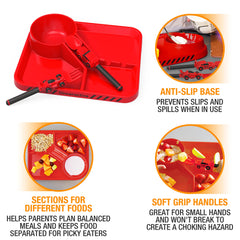 Dinneractive red race car spoon designed for safe scooping.