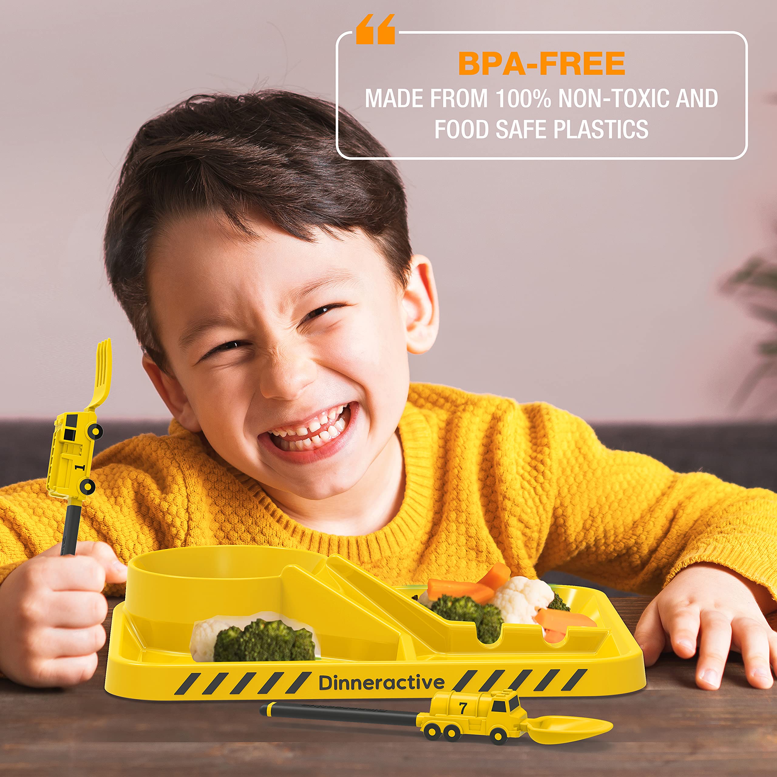 Dinneractive soft grip safety features for small hands