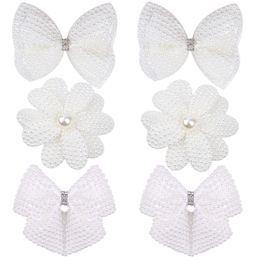 DINPREY double-layer pearl bow clip adds subtle sparkle for weddings or parties