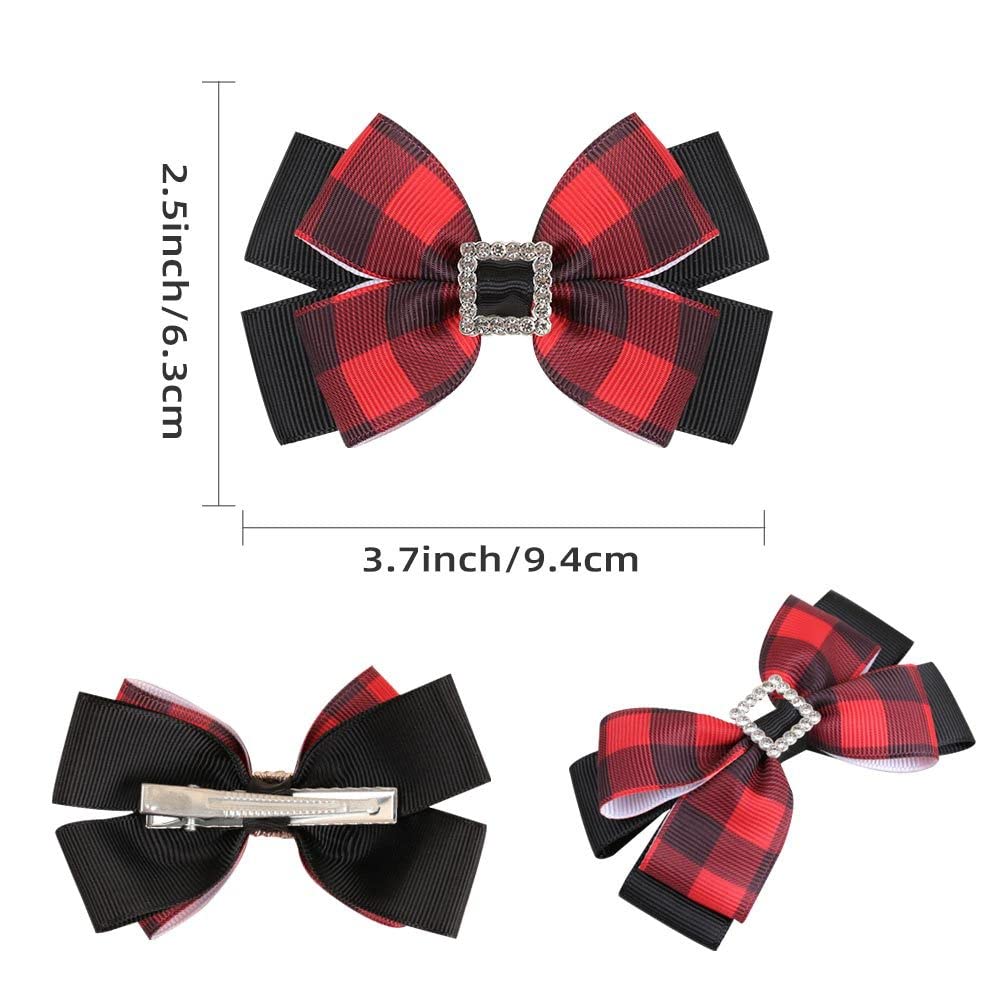 DINPREY plaid bow with snowflake pattern complements festive ensembles