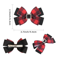 DINPREY plaid bow with snowflake pattern complements festive ensembles