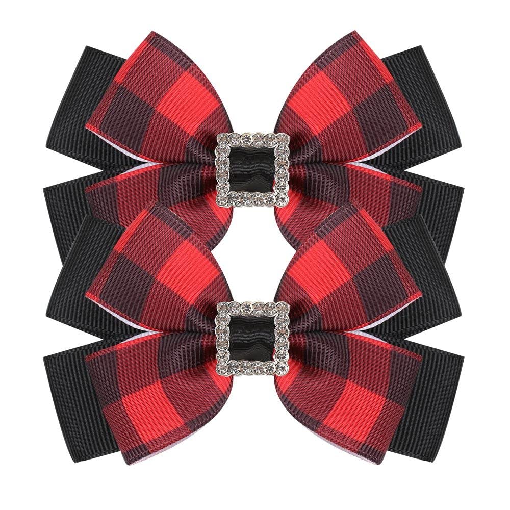 DINPREY two-pair rhinestone bows for holiday styling on young girls