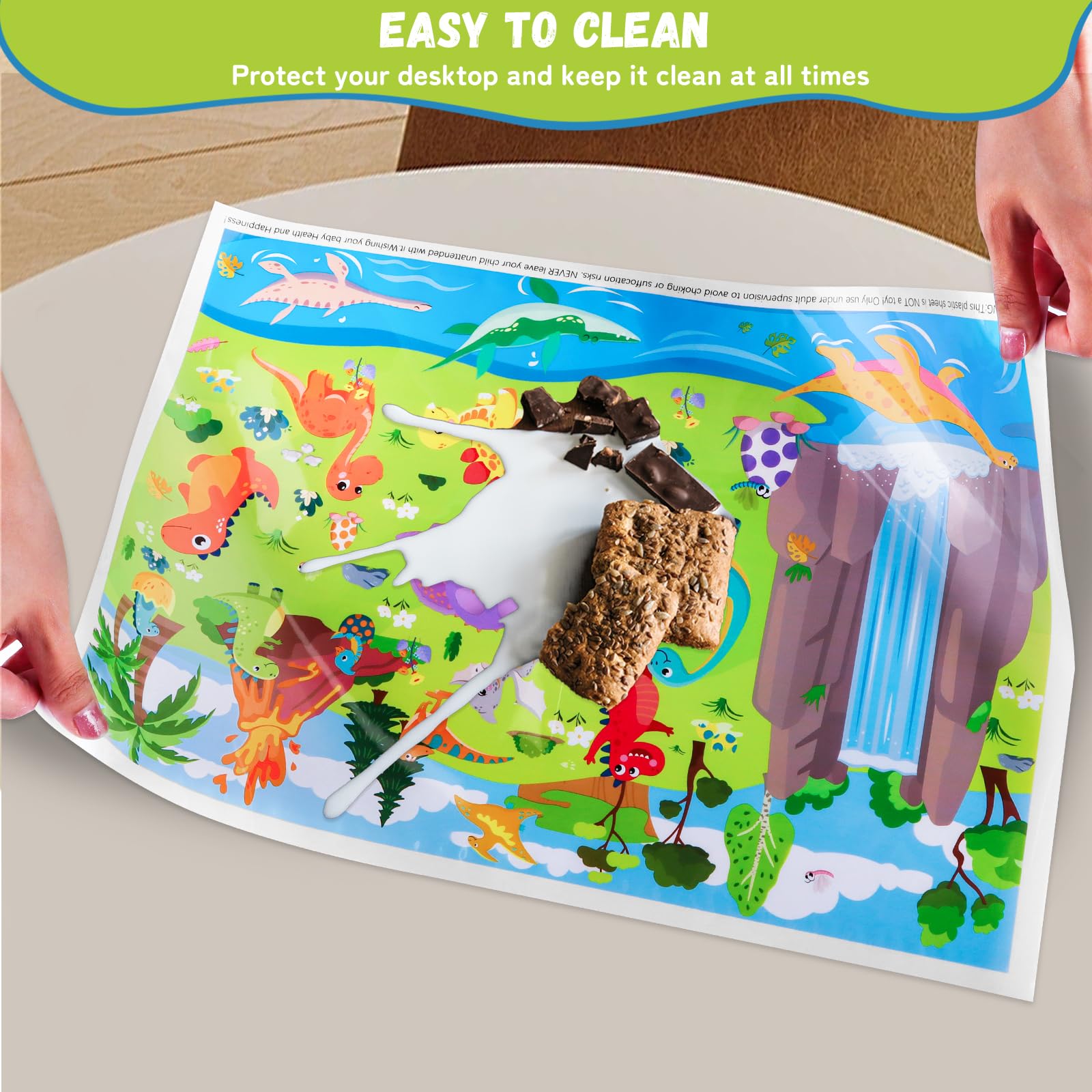 DINSUMRUG 3-strip adhesive backing prevents curling for steady use