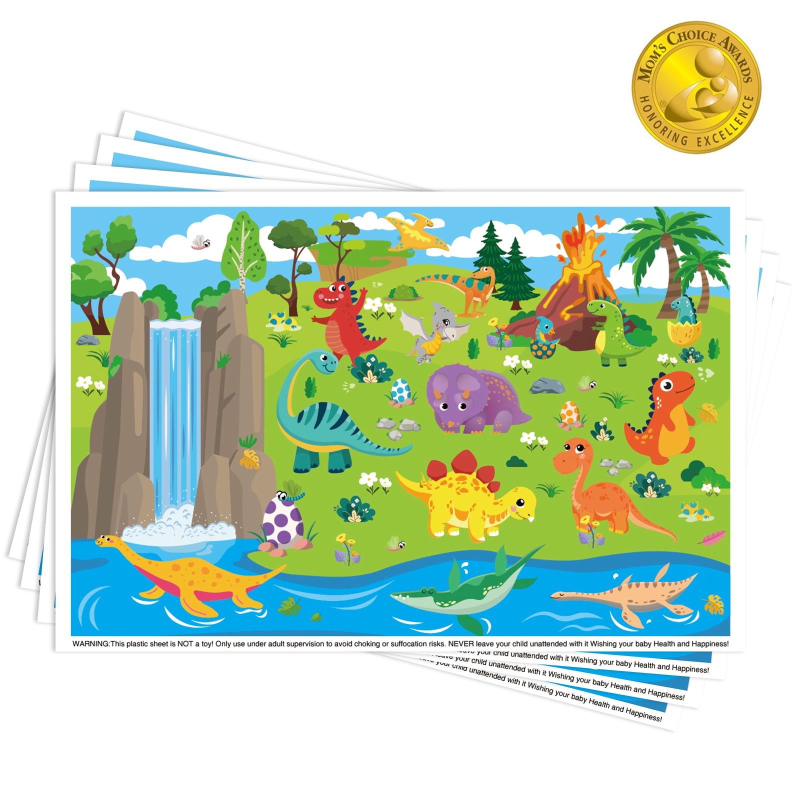 DINSUMRUG dinosaurs disposable placemats 12x18 set keeps surfaces clean during meals