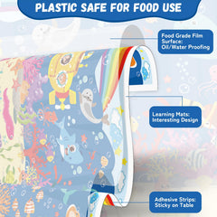 DINSUMRUG Ocean placemats feature kid-friendly design themes to spark imagination.
