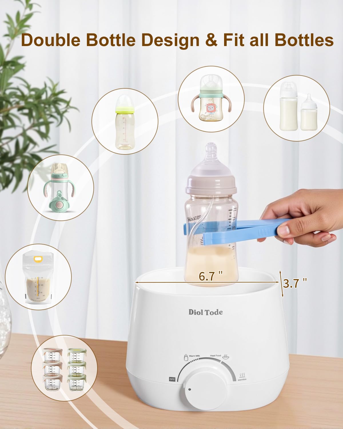 Diol Tode Bottle Warmer fast warming delivers milk in minutes.