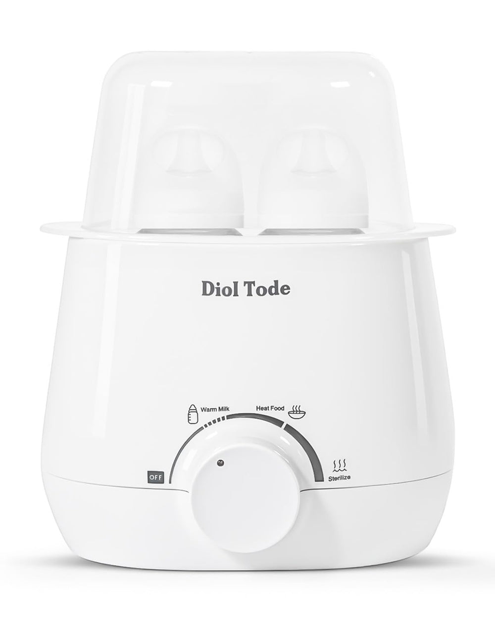 Diol Tode Bottle Warmer front view shows a compact, accessible design for counters.