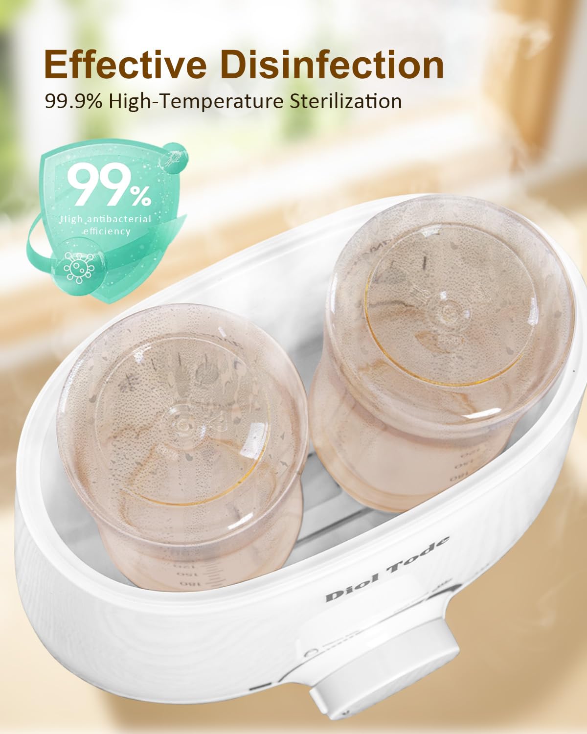 Diol Tode Bottle Warmer keep-warm 24h mode keeps milk ready.