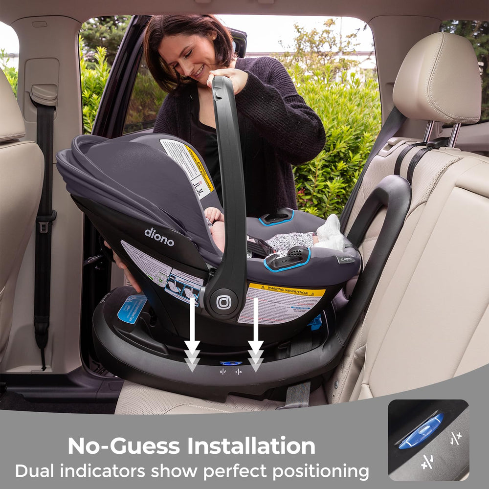 Diono LiteClik30 RXT SafePlus gray glacier frost fabric and aesthetic