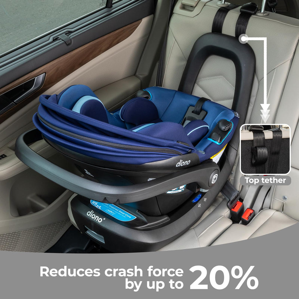 Diono LiteClik30 RXT UPF 50+ hood extended for sun protection