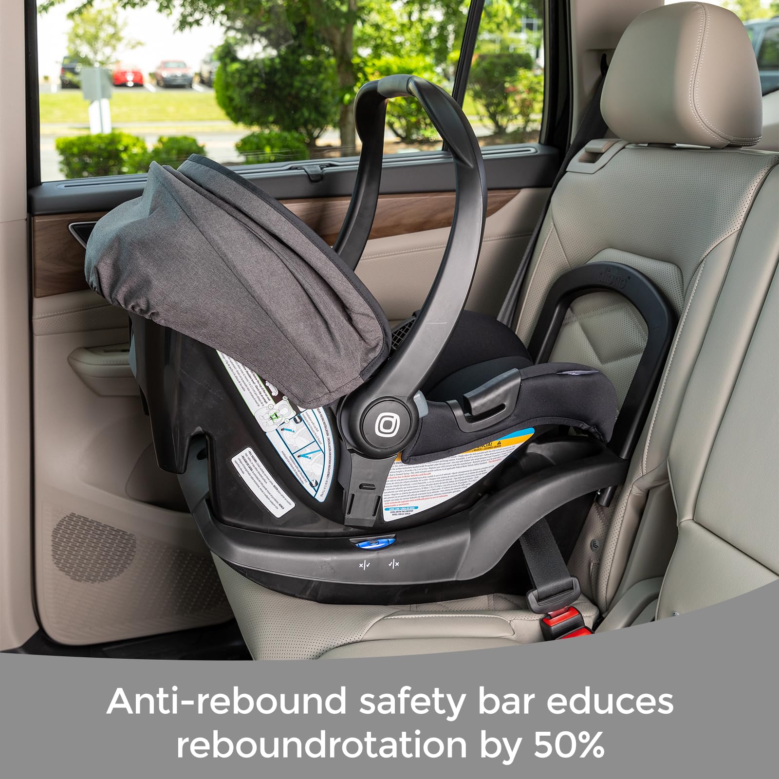 Diono Quantum4 base demonstrates quick, secure installation for reliable car travel with baby.