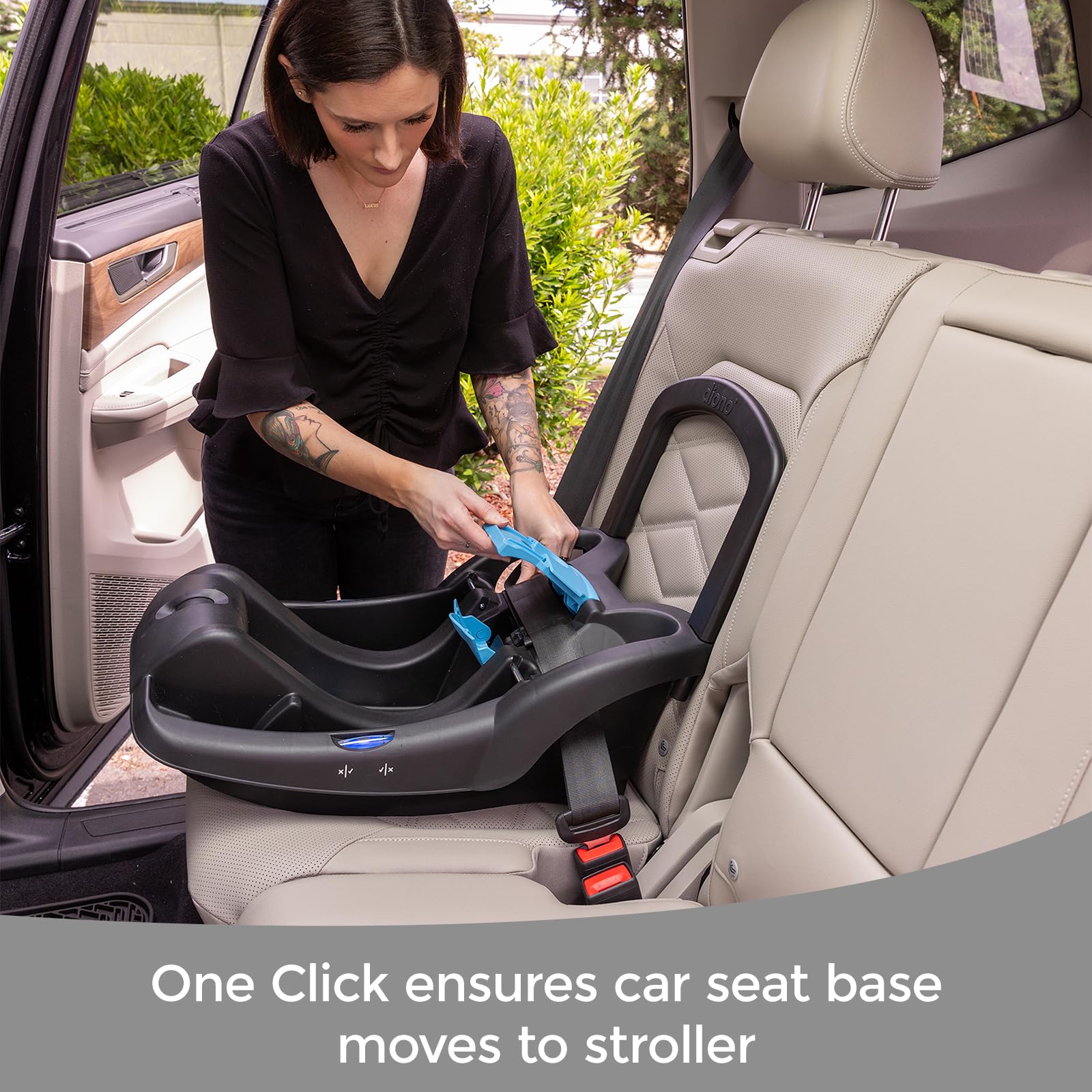 Diono Quantum4 toddler seat in forward-facing mode supports active exploration.
