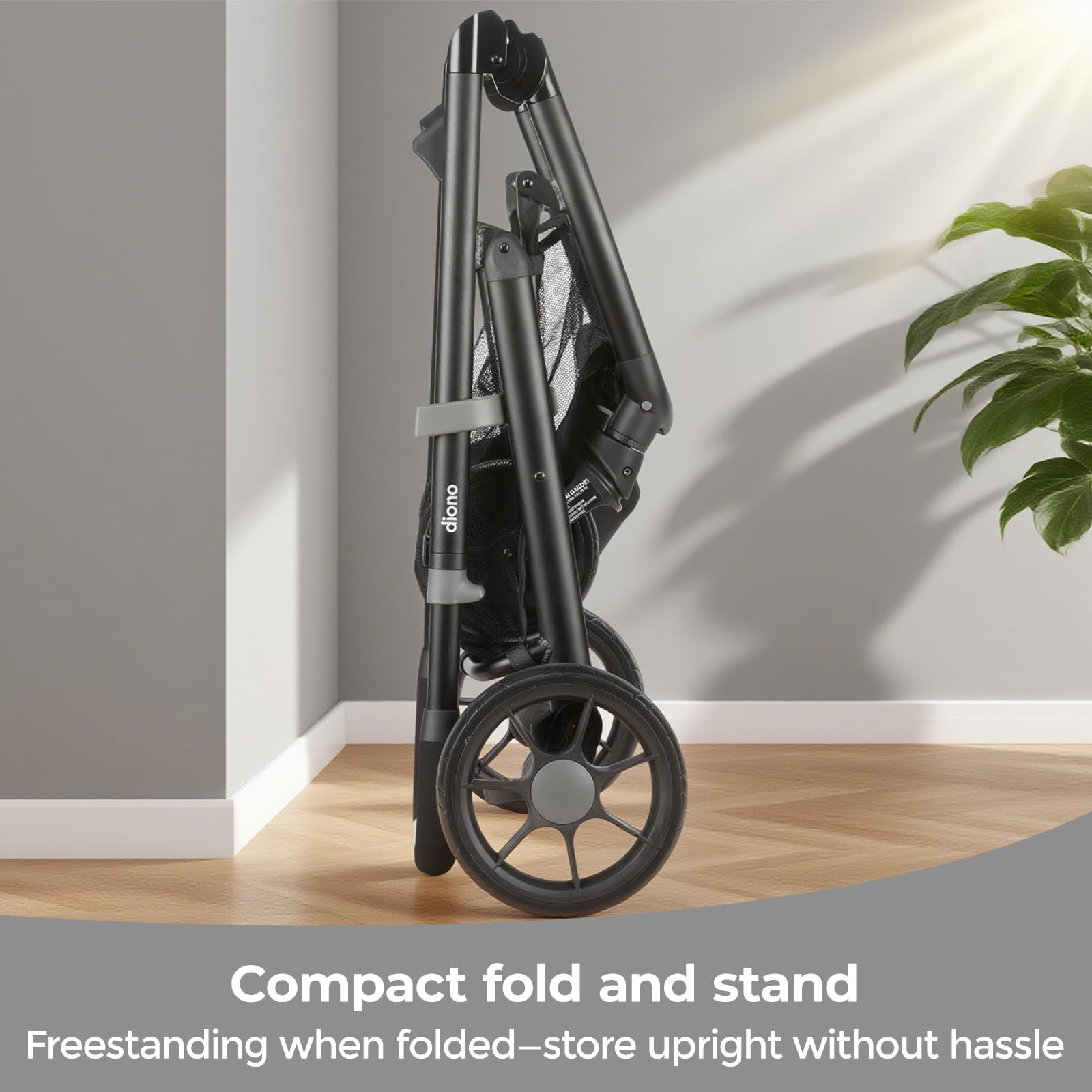 Diono Quantum4 toddler seat in rear-facing lay-flat option for napping on the go.