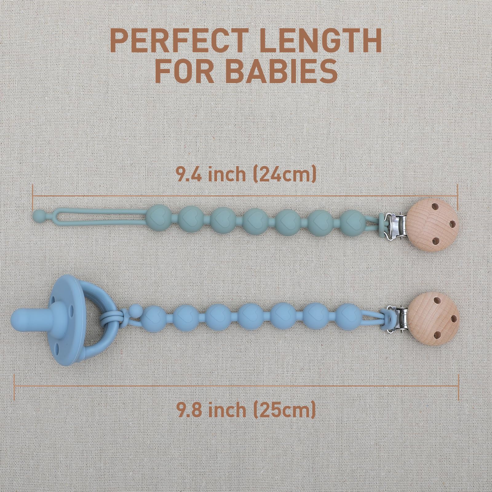 Dirbabi closeup pacifier clip white detail