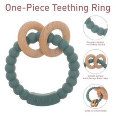 Dirbabi one-piece teether held by baby for easy grasp.