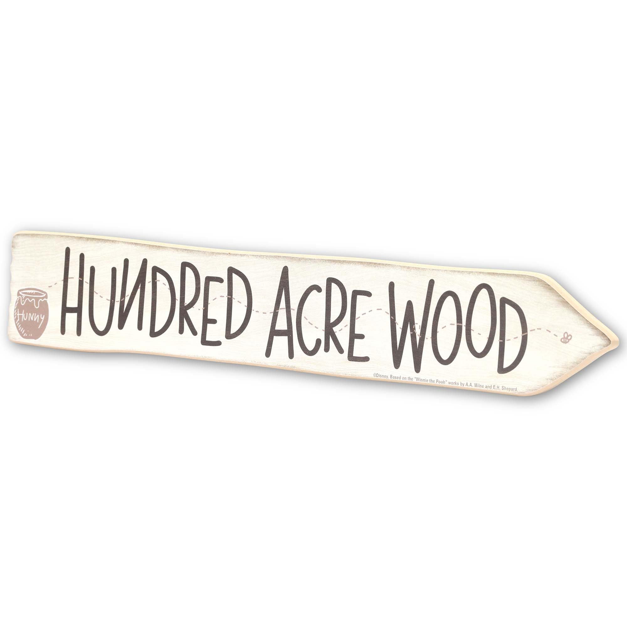 Disney Winnie the Pooh Hundred Acre Wood sign highlights friendship in nurseries