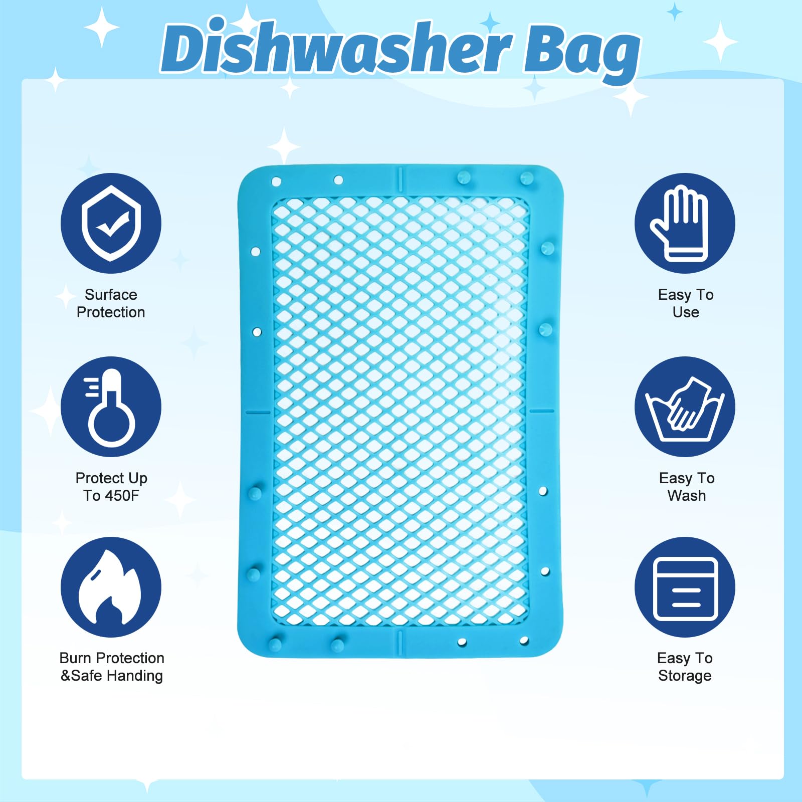 DISWALE red silicone bag stores small items while washing