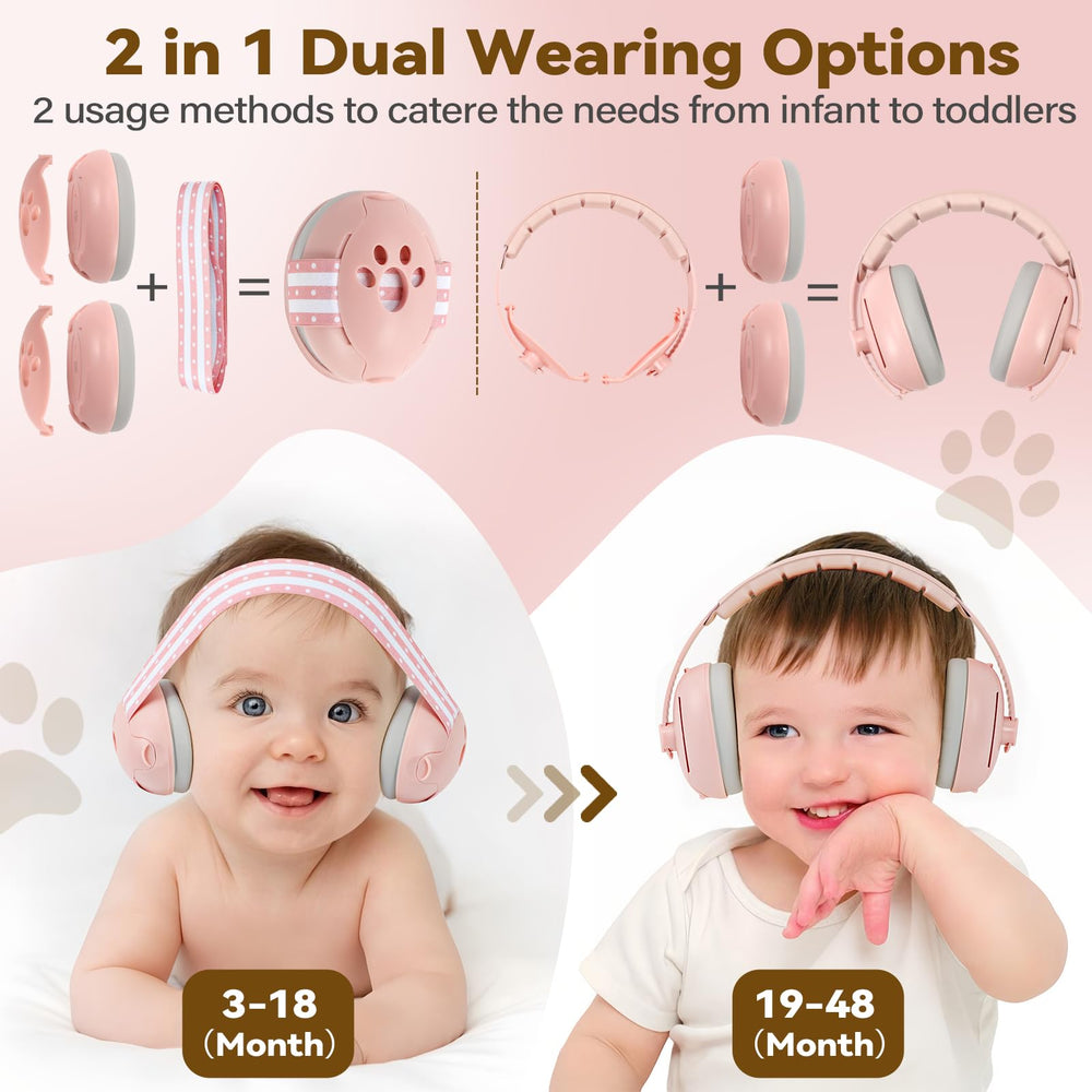 DITHIN Baby Ear Muffs featuring an adjustable headband for growing comfort.