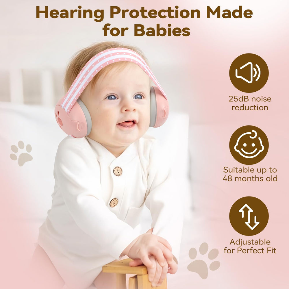 DITHIN Baby Ear Muffs are compact for travel fits in a bag or stroller.