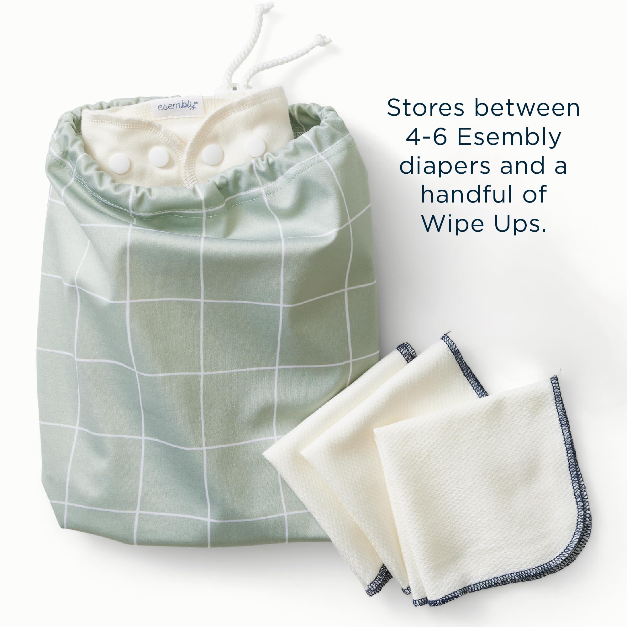 Embly Ditty Bag Duo used with cloth diapers highlights roomy interior.