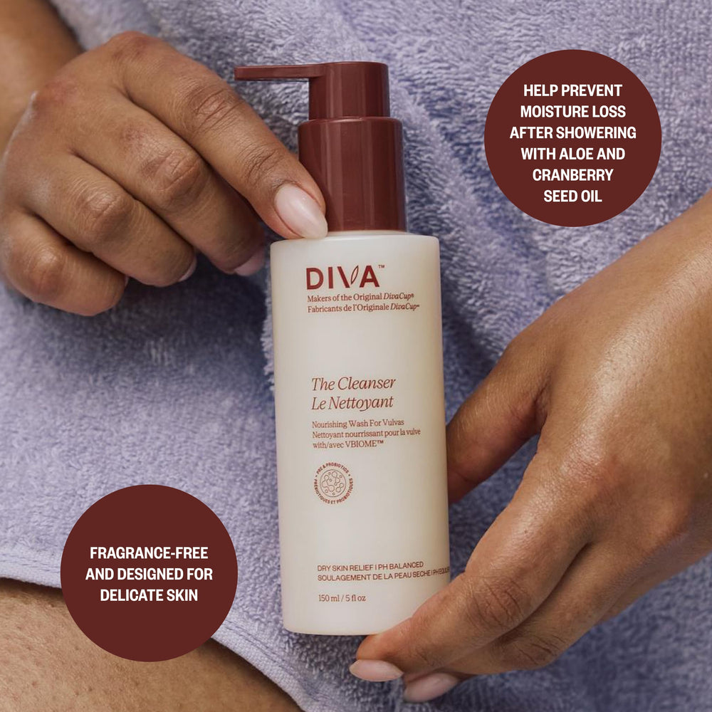 DIVA Cleanser fragrance-free label emphasizes fragrance-free, plant-based daily use