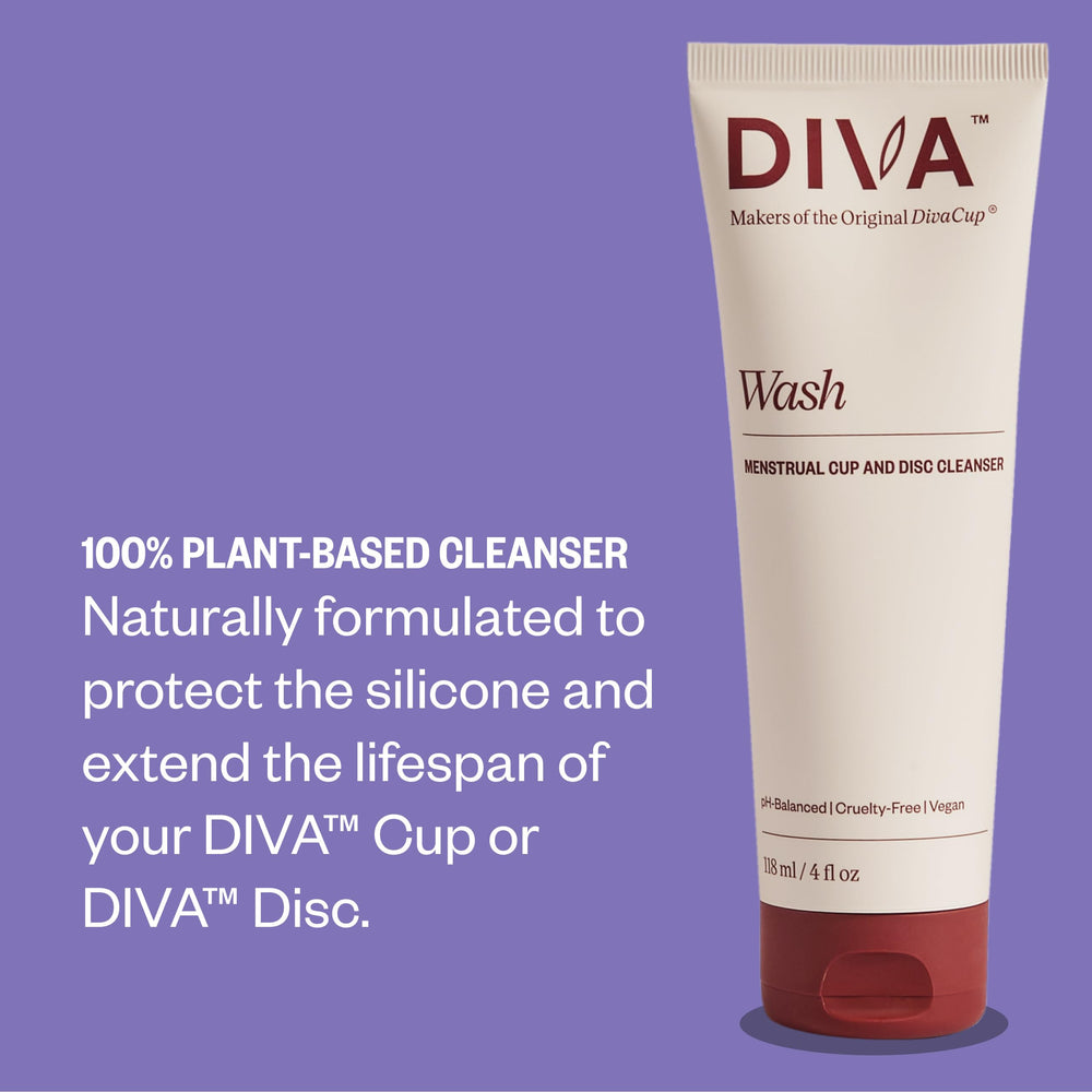 DIVA Cup and Disc silicone protection feature helps maintain silicone integrity during cleaning.