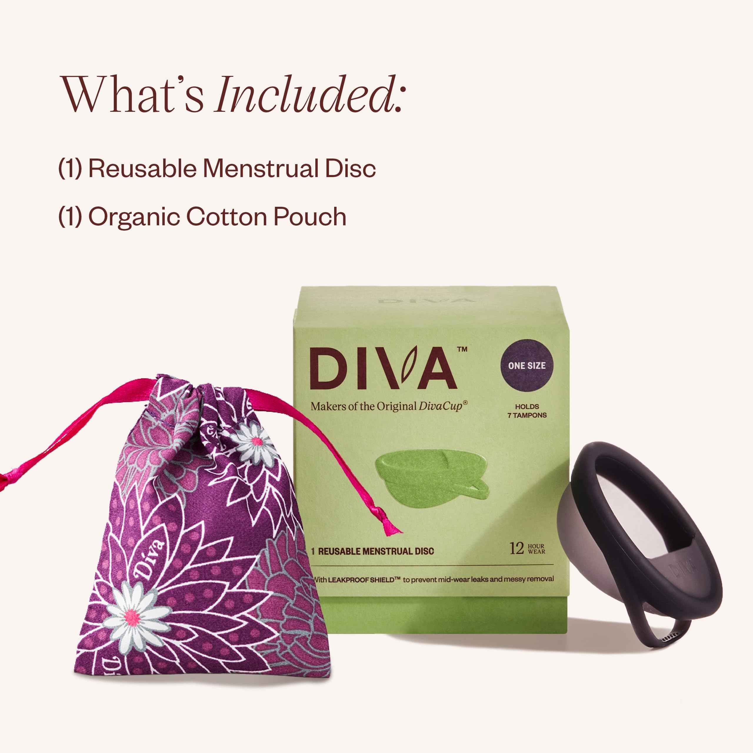 DIVA Disc with anti-slip pull tab for easy insertion and removal