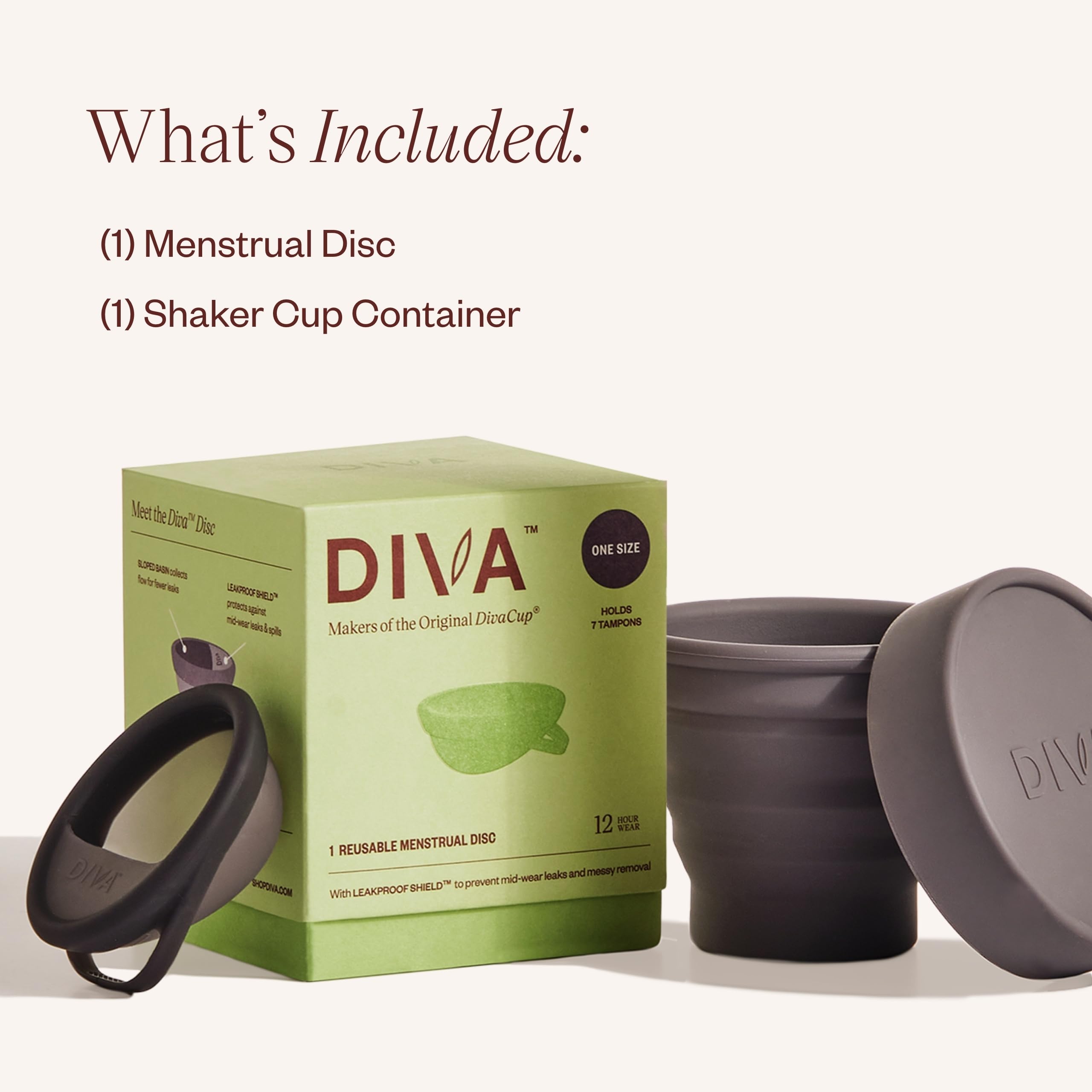 DIVA Disc with a flexible rim and anti-slip pull tab for easy insertion.