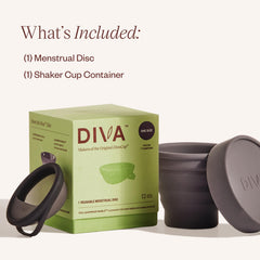 DIVA Disc with a flexible rim and anti-slip pull tab for easy insertion.