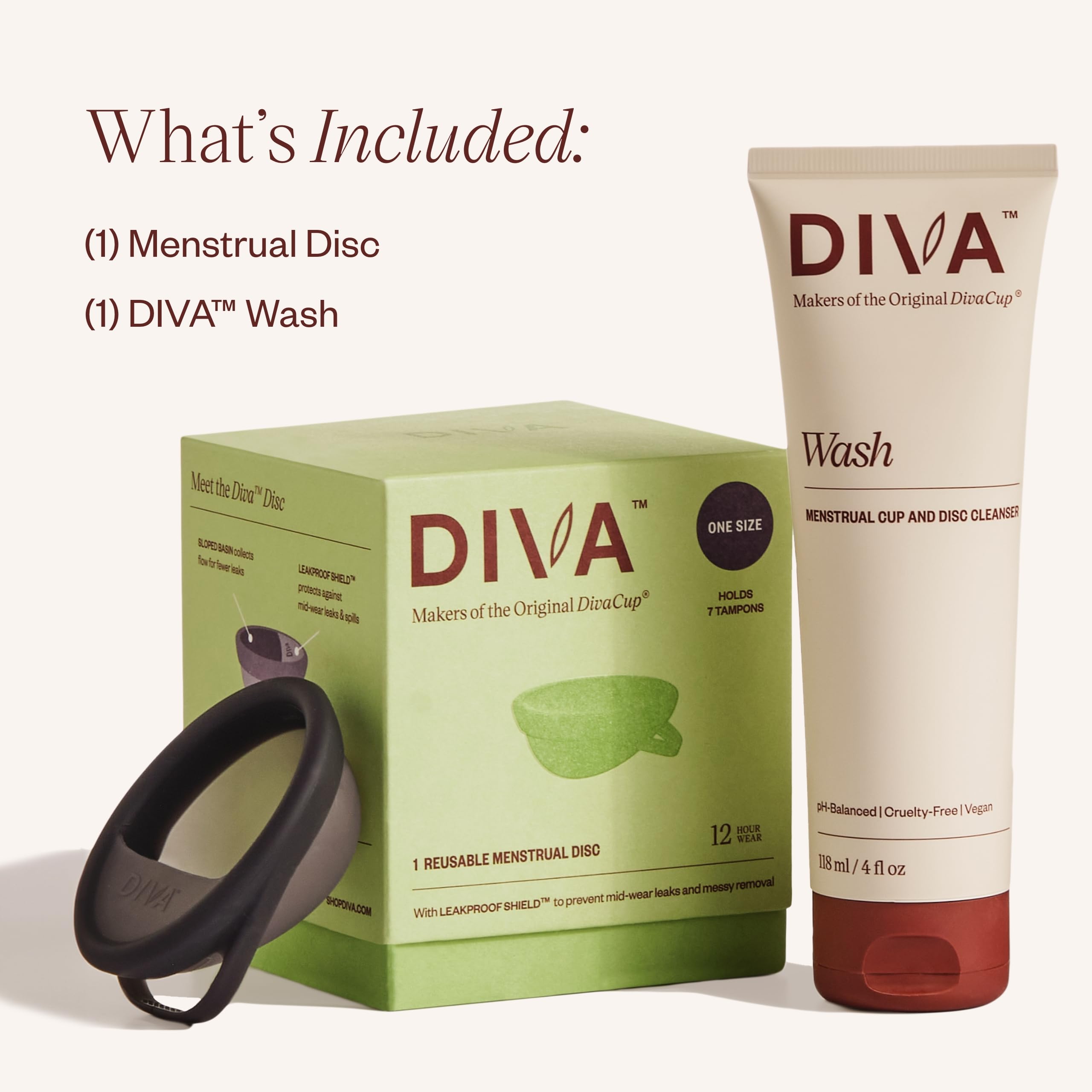 DivaDisc oval-shape demonstrates ergonomic fit and easy insertion.