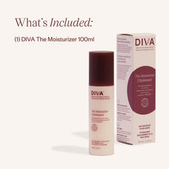DIVA Moisturizer fragrance-free bottle highlights gentle plant-based care