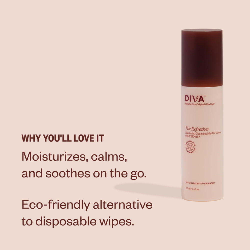 DIVA Refresher on-the-go packaging demonstrates a waste-reducing spray format