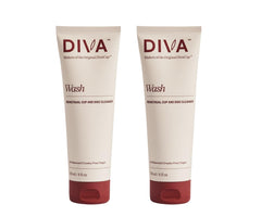 DIVA Wash 2-pack bundle closeup emphasizing gentle, plant-based cleansing for cups.