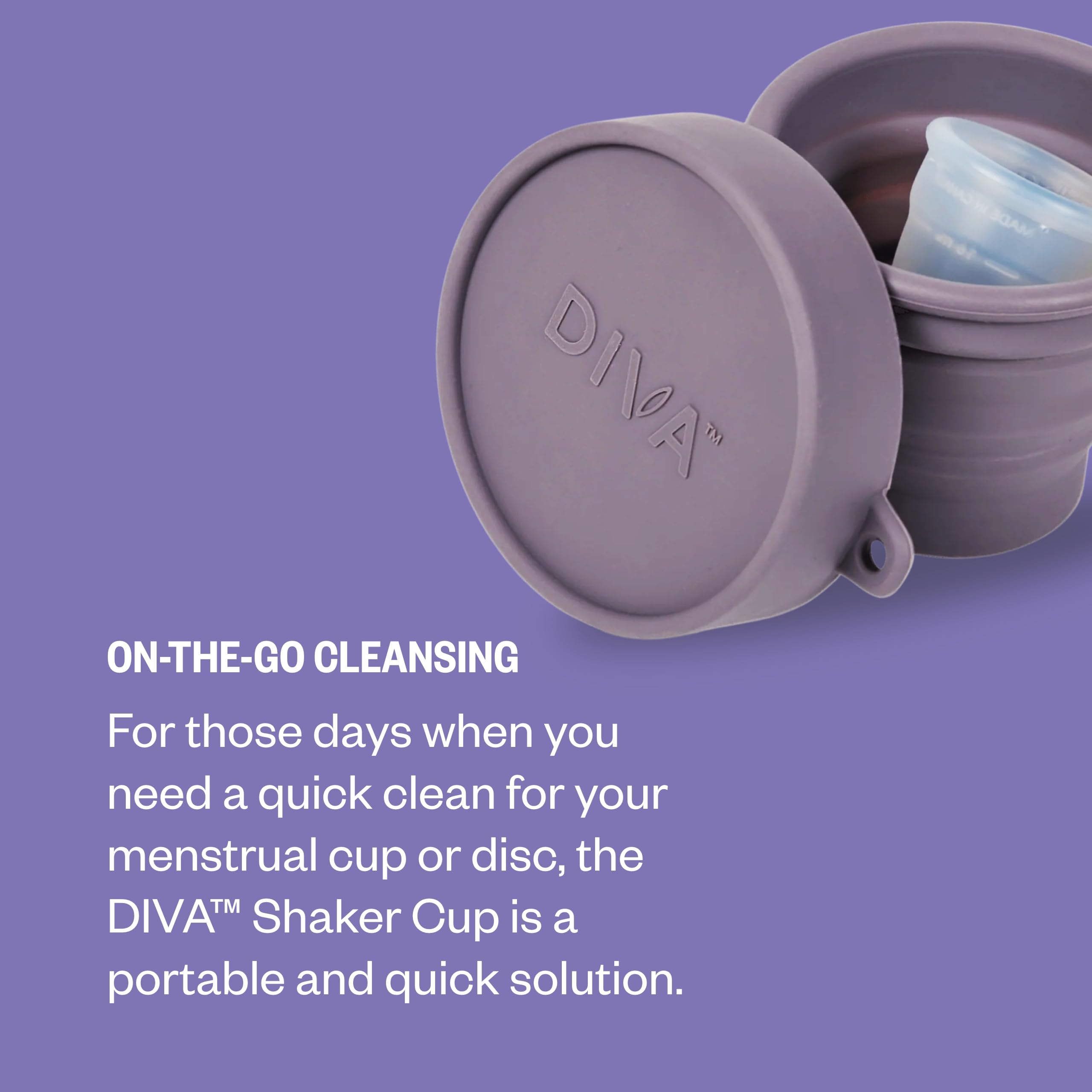 DivaCup durable design with leak protection on display