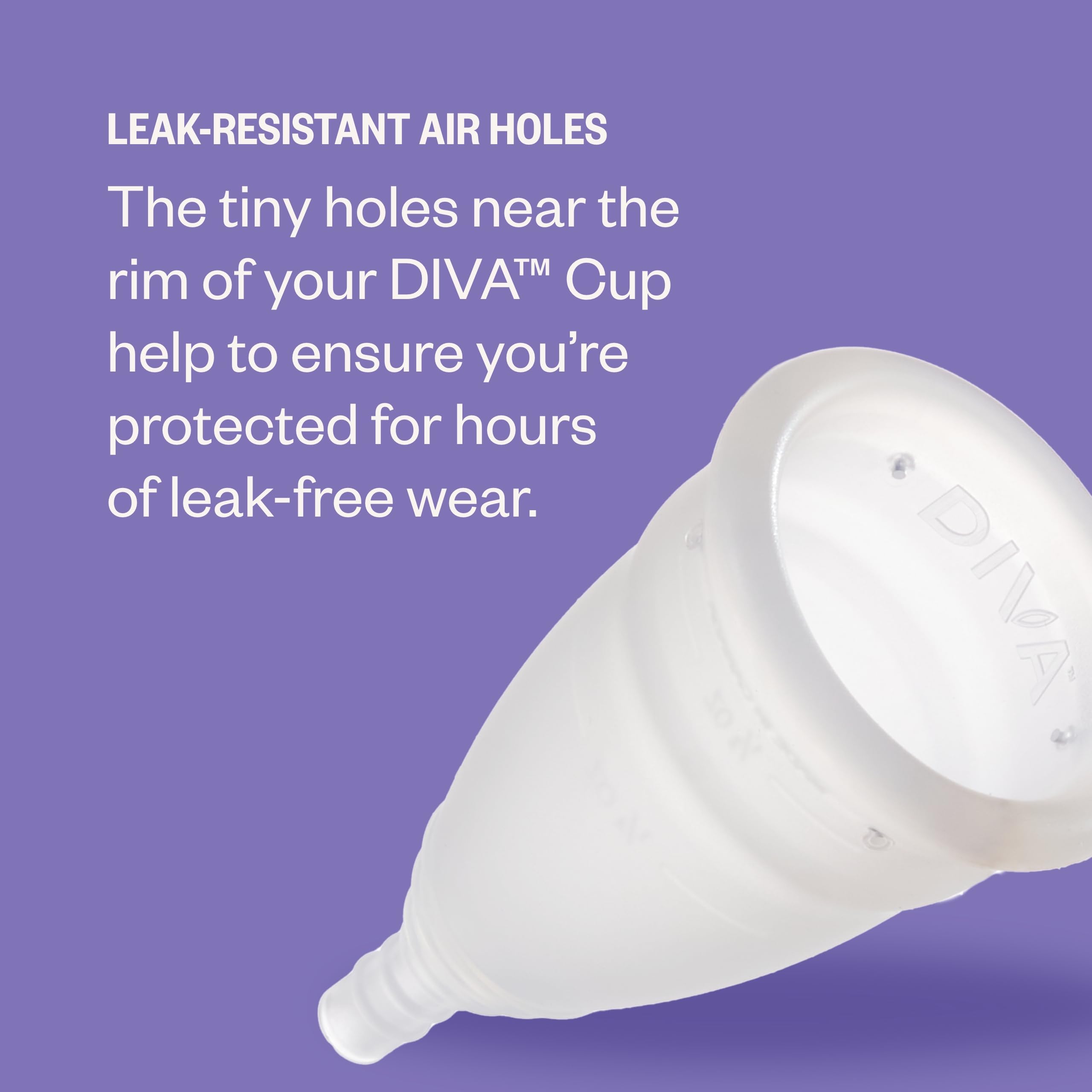 DivaCup dye-free medical-grade silicone material highlight.