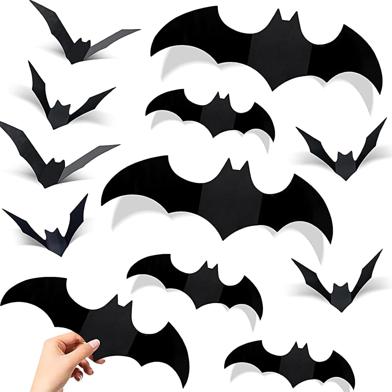 DIYASY Halloween bats 10in big bats on wall for dramatic hallway decor