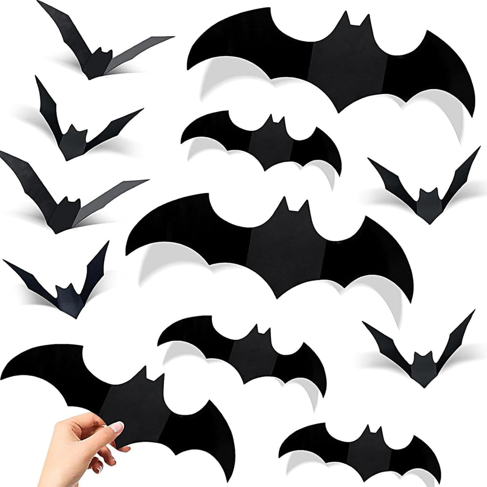 DIYASY Halloween bats 10in big bats on wall for dramatic hallway decor