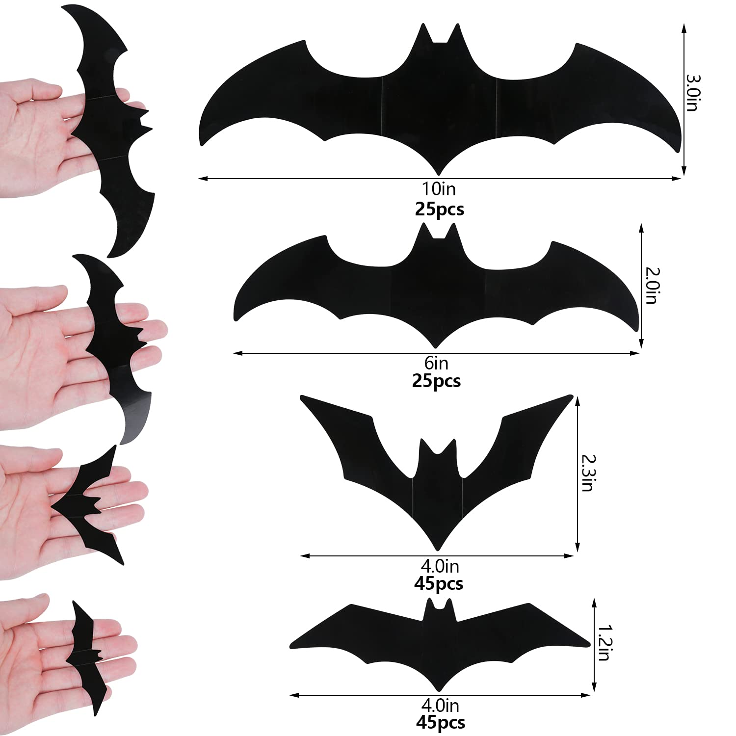 DIYASY Halloween bats 6in medium size for versatile room decor