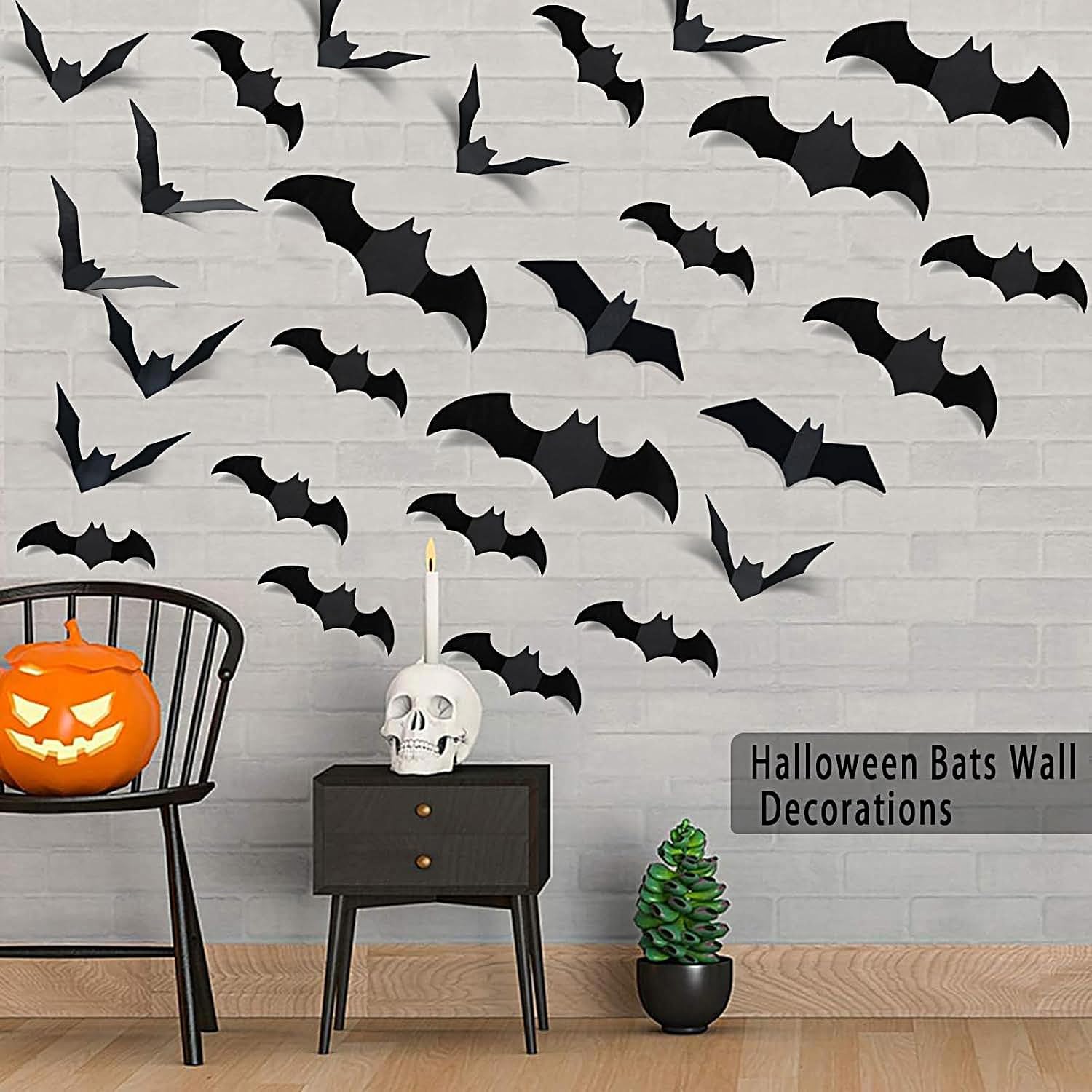 DIYASY waterproof PVC bats suitable for indoor and outdoor Halloween scenes