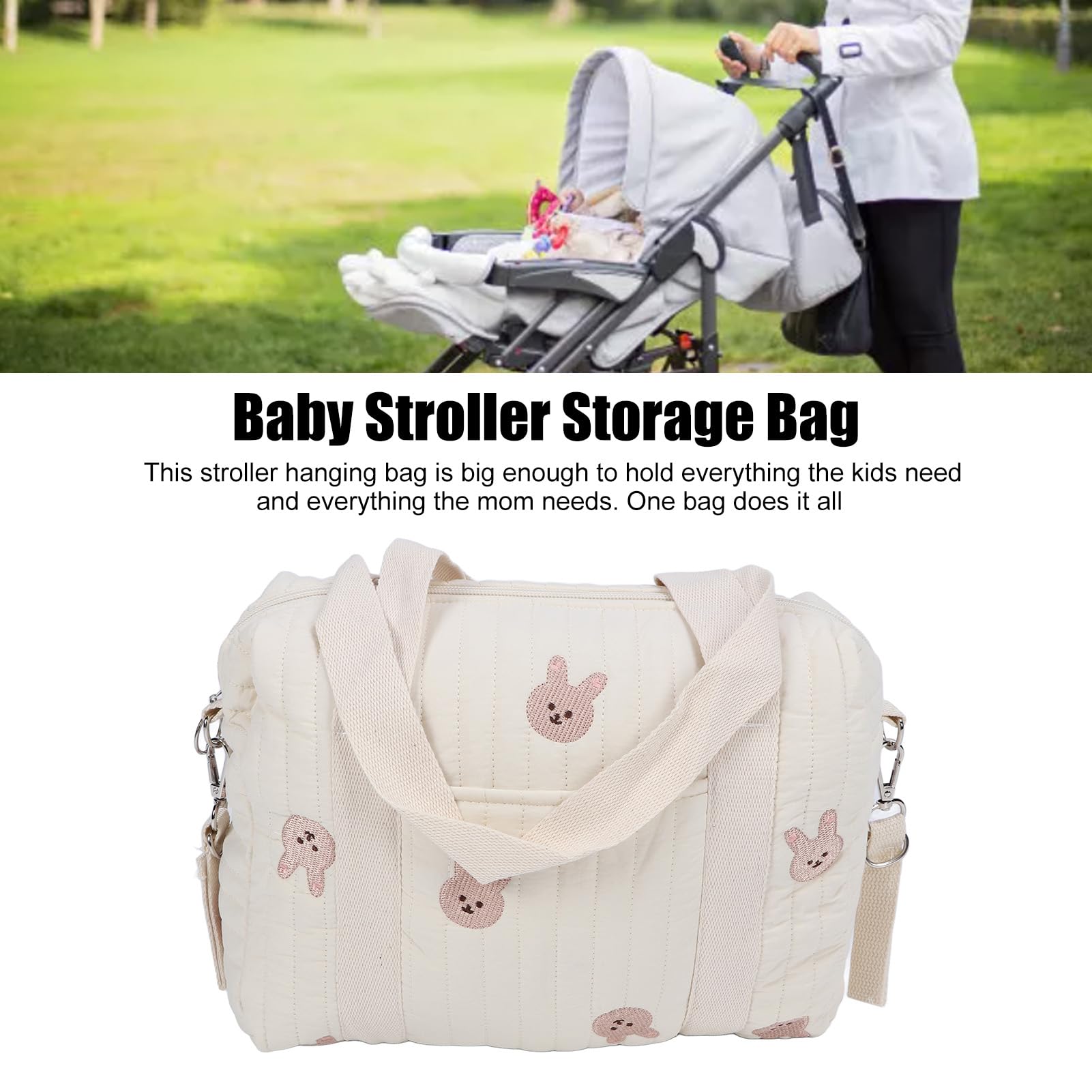 Diydeg small diaper bag side pocket for quick access on outings.