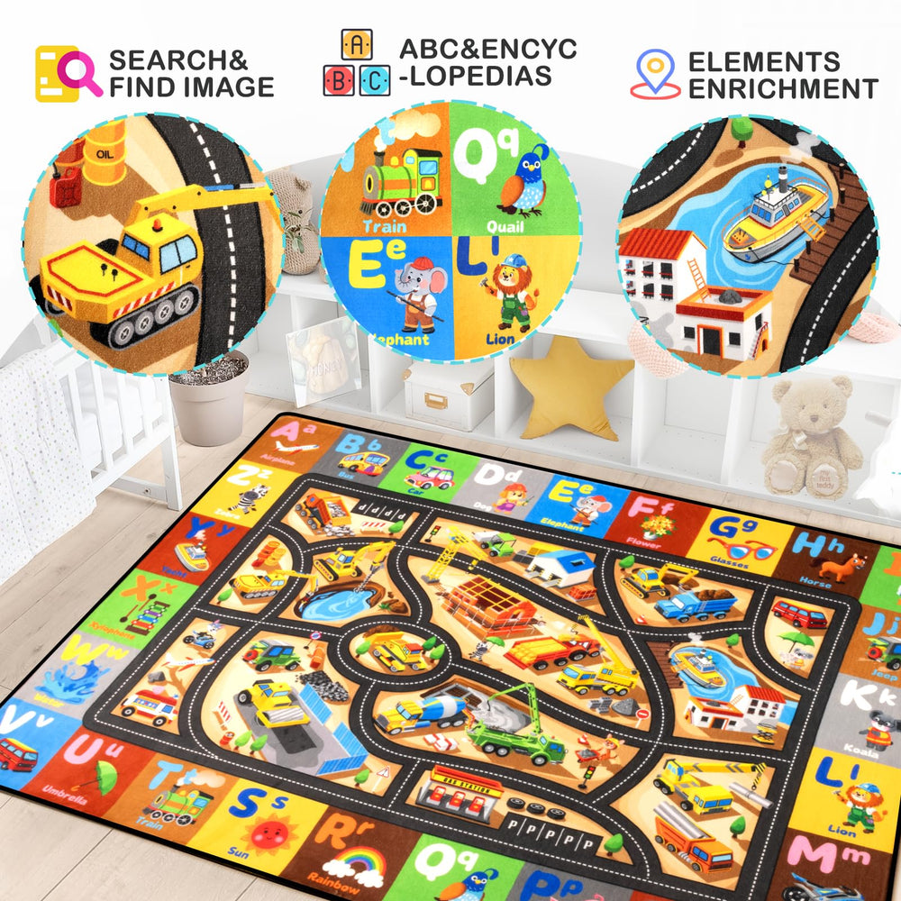 Diysani abc letters rug encouraging early literacy during play.