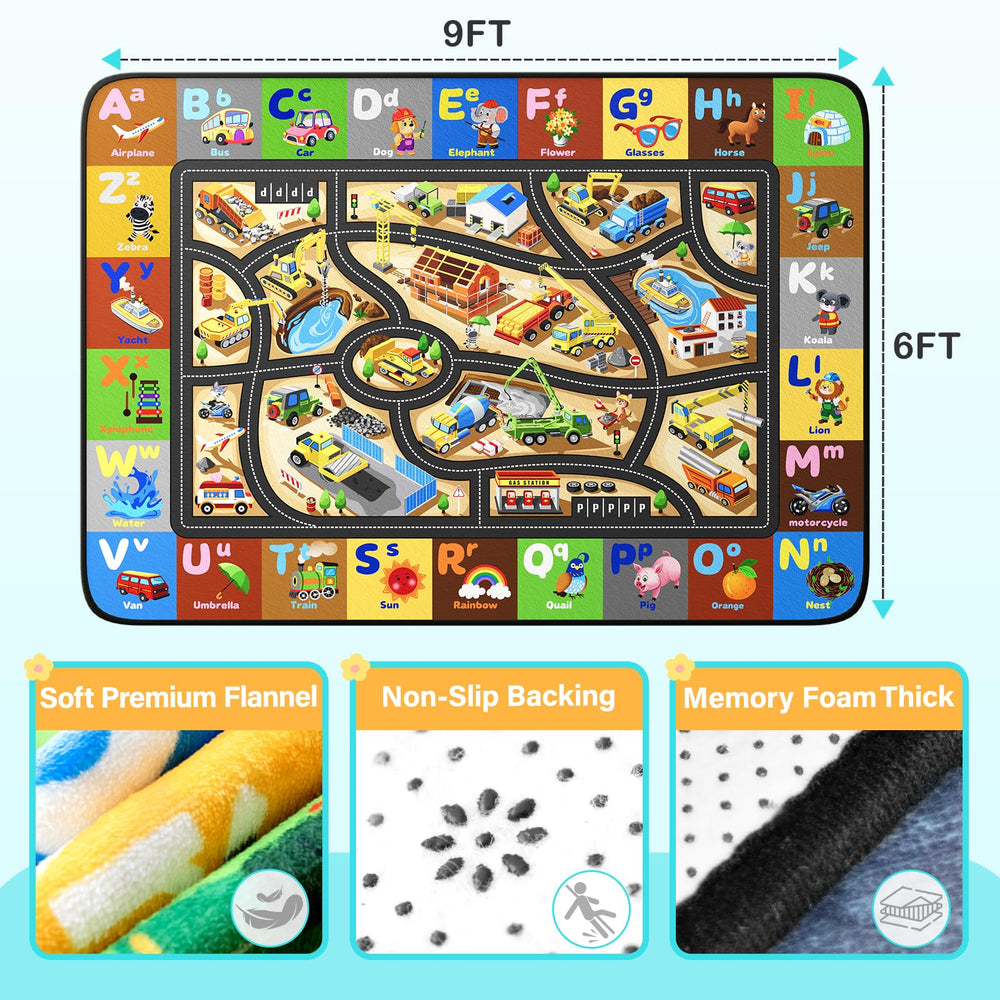Diysani kids car rug designed for toy cars and imaginative play.