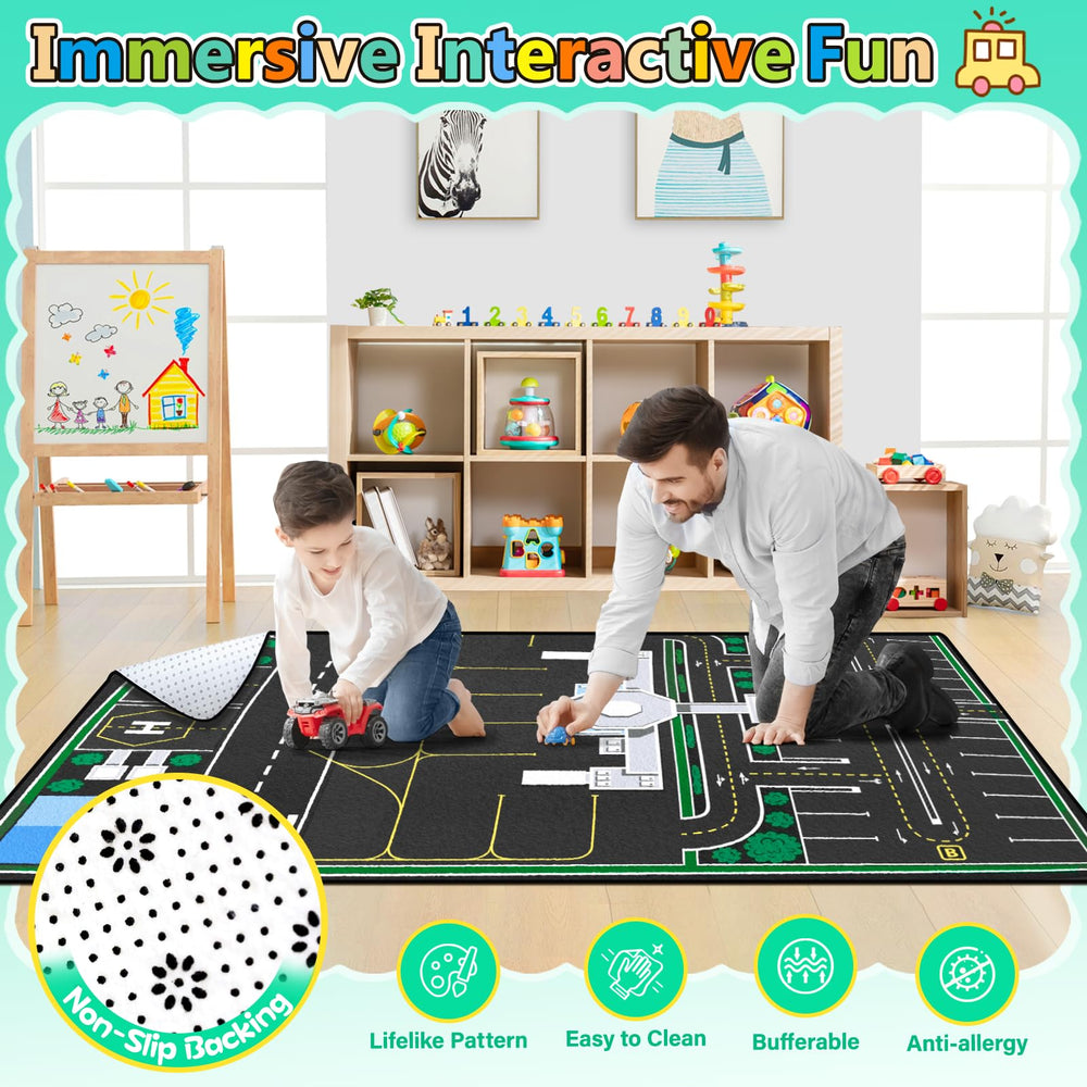 Diysani kids play mat city map encourages imaginative traffic play and storytelling