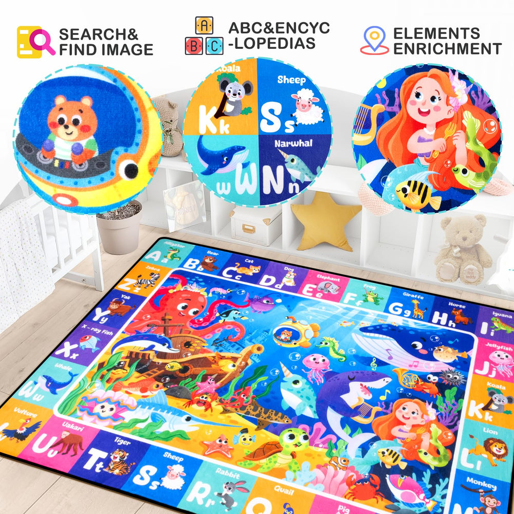 Diysani Non-Slip Kids Rug stays steady during crawling and games.